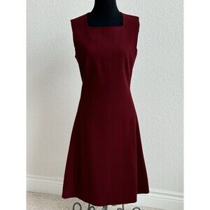 DEREK LAM Women’s Square Neck Ponte A-Line Sheath Sleeveless Dress Sz 8 Business